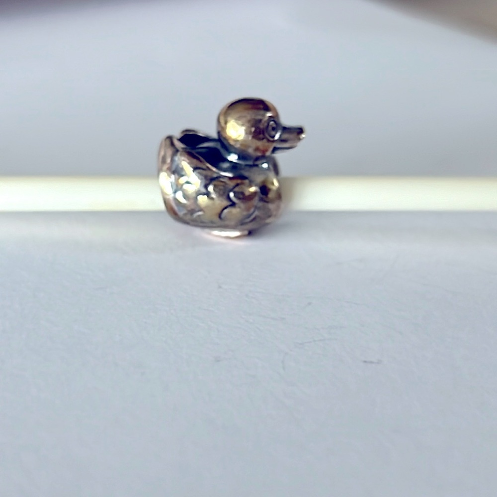 Duck sterling silver bead